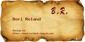Bori Roland névjegykártya